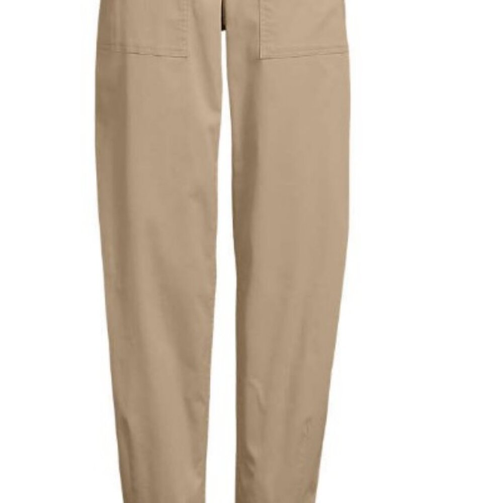 LAND'S END Women's Chino High Rise Barrel Leg Ankle Pants - Picture 3 of 15